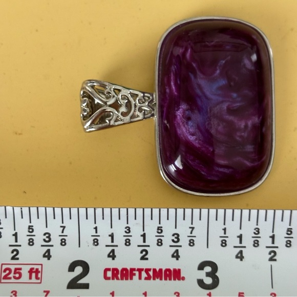 Lia Sophia Cabachon Stone Pendant Purples Pinks Blues - Picture 3 of 6